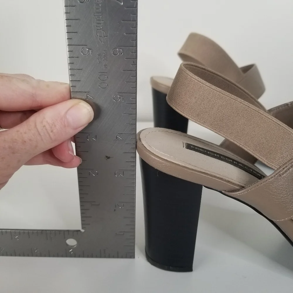 French Connection Gray Slingback Block Heel Sandals Size 10